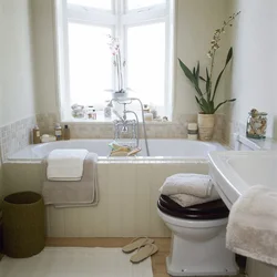 Design of a bathroom with a window in the house