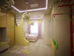 Design of a bedroom combined with a nursery in one room