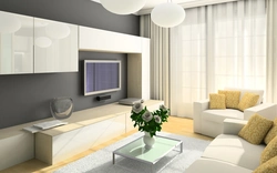 Living room interior photo in modern style 15 sq m photo