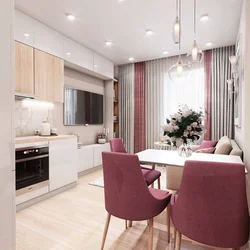 Kitchen living room design 19 sq.m.