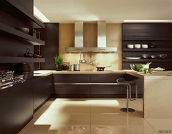 Кухня в коричневых цветах фото
