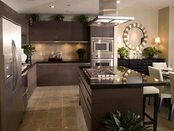 Kitchen In Brown Colors Photo