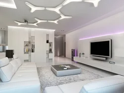 Living room in white style photo