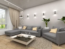 Living room in gray style photo