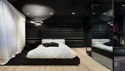 Bedroom Interior In Black And White Photo