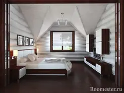 Спальня в доме из бруса фото