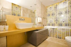 Yellow tiles in the bathroom photo design