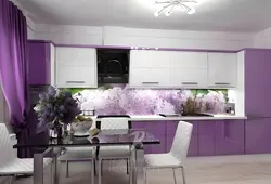 Lilac Kitchens In The Interior Photo Combination