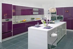 Lilac Kitchens In The Interior Photo Combination