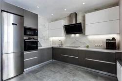 Kitchens in gray in a modern style photo