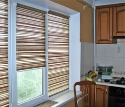 Blinds in the kitchen in the interior modern photo