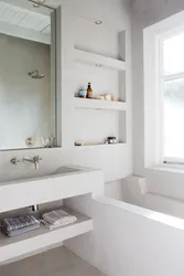 Дизайн ванной комнаты полочки