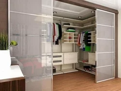 Dressing room design in the living room