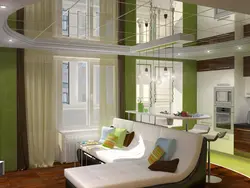 Photo of suspended ceilings in a studio apartment