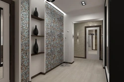 Interior hallway wallpaper and furniture