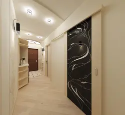 Interior hallway wallpaper and furniture