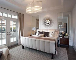 Mirrored bedroom in the interior photo