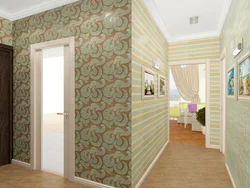 How to wallpaper a hallway in two colors photo