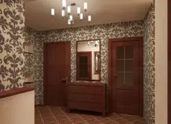 How to wallpaper a hallway in two colors photo