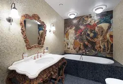 Paintings in the bathroom in the interior