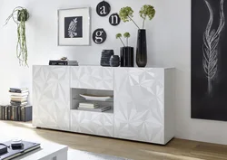 Modern chests of drawers for the living room in the interior photo