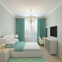 Bedroom design with one window 16 sq m photo