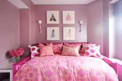 Pink Wallpaper In The Bedroom Interior