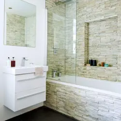 Stone look tiles in bathroom design