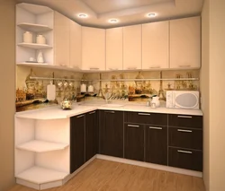 Фото кухонных гарнитуров угловых для средней кухни