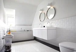 White bathroom design with tiles