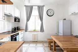 Шторы в интерьере кухни в скандинавском стиле фото