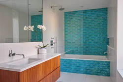 Turquoise bathroom interior