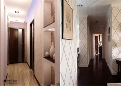 Hallway in a modern style in a narrow corridor design wallpaper