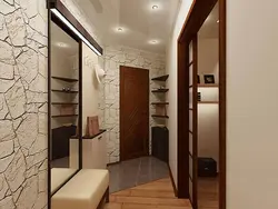 Hallway in a modern style in a narrow corridor design wallpaper