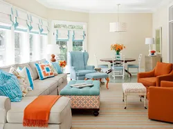 Orange Color In The Living Room Interior Color Combination