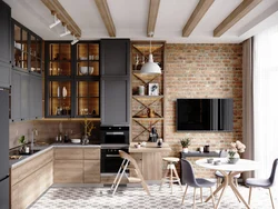 Kitchen 6 sq m in loft style photo