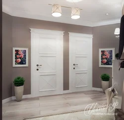 Beige doors in the interior of a modern apartment