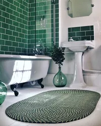 Ванна плитка зеленый и белый фото