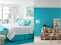 Какие цвета сочетаются с цветом морской волны в интерьере спальни