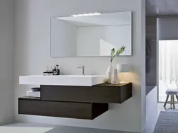 Bathroom interior hanging sink