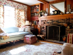 Living room design in a rustic house