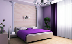 Интерьер спальни в фиолетовых цветах
