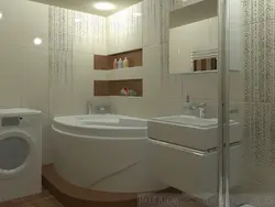 Інтэр'ер кутняя ванна з санвузлом
