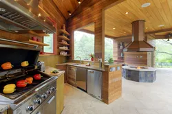 Дизайн летней кухни на даче внутри фото