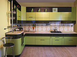 Дизайн комбинированных кухонь цветов