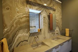 Flexible stone for interior decoration of the bathroom photo