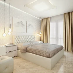 Modern bedroom design in light colors inexpensively