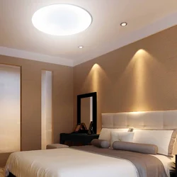 Çilçıraq fotoşəkili olmayan bir yataq otağında asma tavan dizaynı