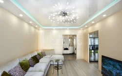 Suspended ceiling design in a bedroom without a chandelier photo