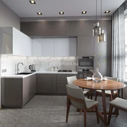 Kitchens 14 sq m design in a modern style in light colors
